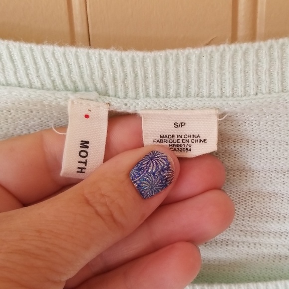 Moth Anthropologie sweater petite small mint green - Picture 2 of 5